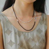 Long Y - shaped Necklace with Multi - Element Gemstones - floysun