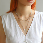 Long Y - shaped Necklace with Multi - Element Gemstones - floysun