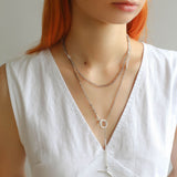 Long Y - shaped Necklace with Multi - Element Gemstones - floysun