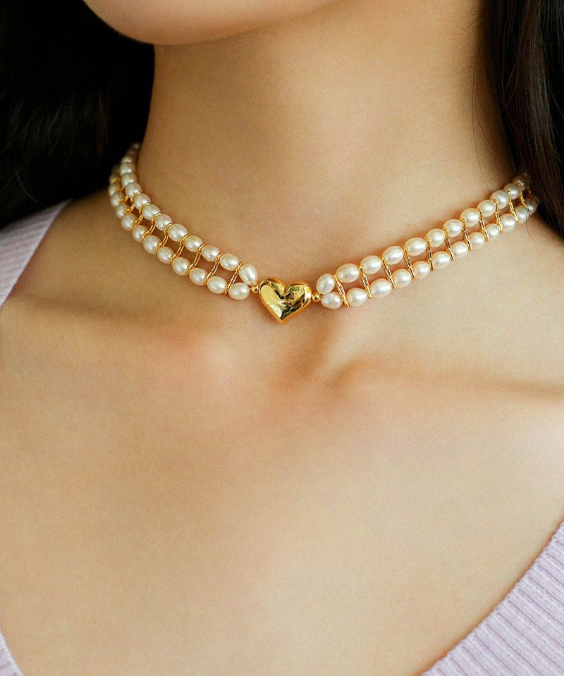 Love Choker Vintage Double Strand Pearls - floysun