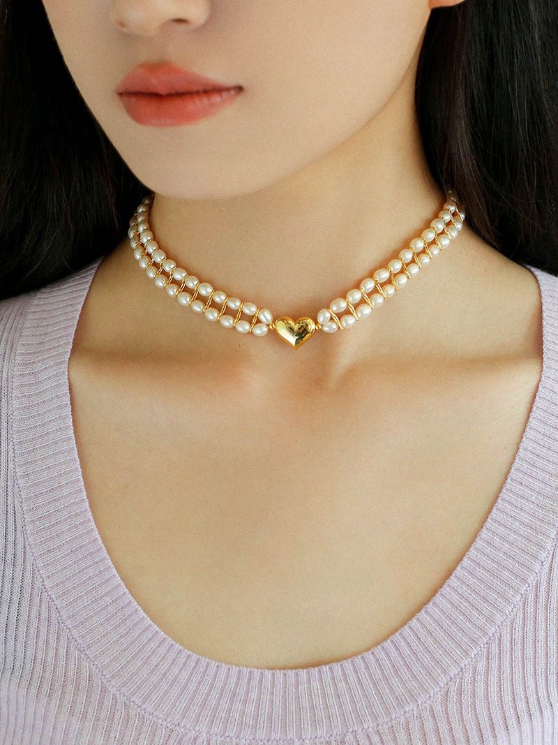 Love Choker Vintage Double Strand Pearls - floysun