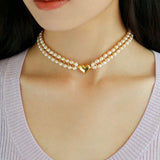 Love Choker Vintage Double Strand Pearls - floysun