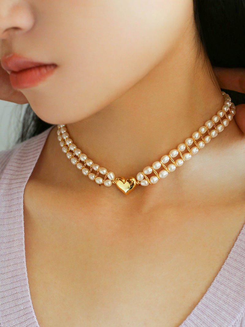 Love Choker Vintage Double Strand Pearls - floysun