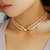 Love Choker Vintage Double Strand Pearls - floysun