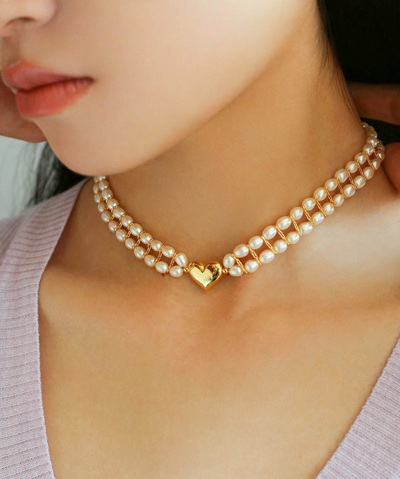 Love Choker Vintage Double Strand Pearls - floysun