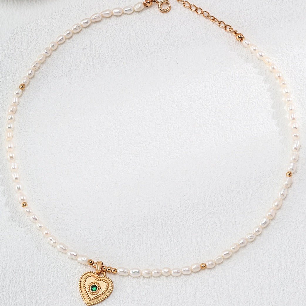 Love of a Lifetime Gemstone Pendant Pearl Necklace - floysun