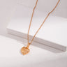 Love Three - dimensional Hollow Plain Silver Simple Necklaces - floysun