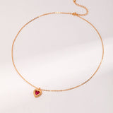 Love Zircon Pendant Chain Necklace - floysun