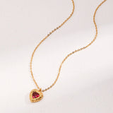 Love Zircon Pendant Chain Necklace - floysun