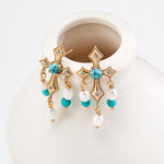 Love's Redemption Pearl Gemstone Drop Earrings - floysun