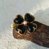 Lucky Clover Black Agate Brooch - floysun