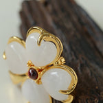 Lucky Clover White Crystal Brooch - floysun