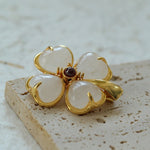 Lucky Clover White Crystal Brooch - floysun