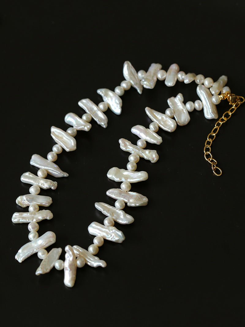 Lute Pearl Baroque Pearl Collar Chain Necklace - floysun