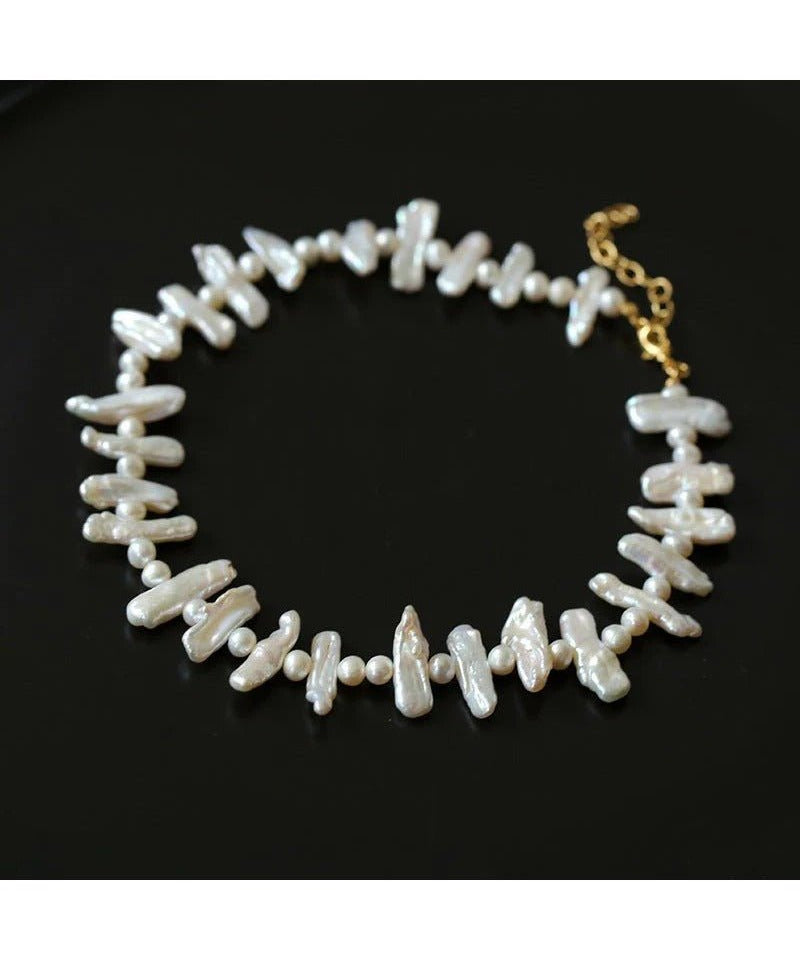 Lute Pearl Baroque Pearl Collar Chain Necklace - floysun