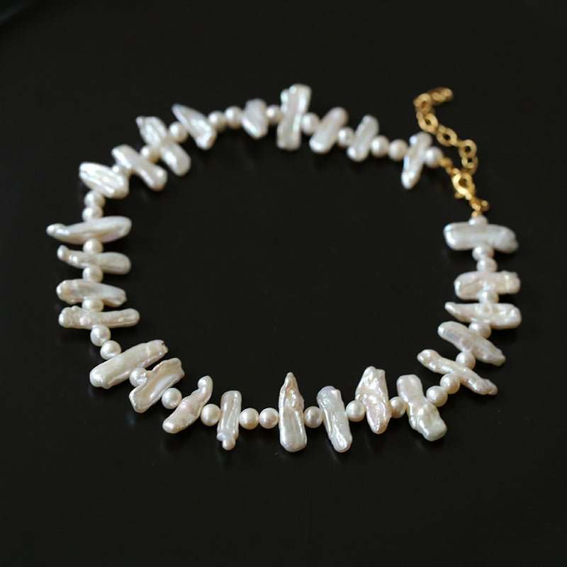 Lute Pearl Baroque Pearl Collar Chain Necklace - floysun