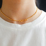 Luxurious Shiny Passepartout Lucky Letter Pendant Choker Necklace - floysun