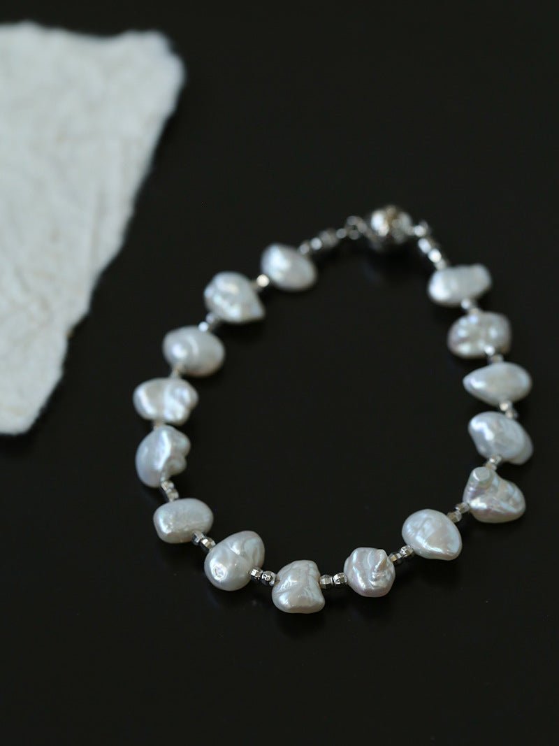 Luxury Shining Passepartout Crushed Baroque Pearl Bracelet - floysun