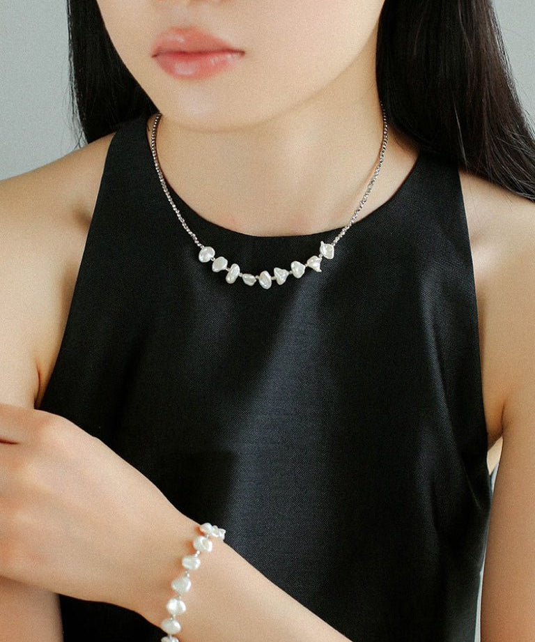 Luxury Shining Passepartout Crushed Baroque Pearl Bracelet - floysun