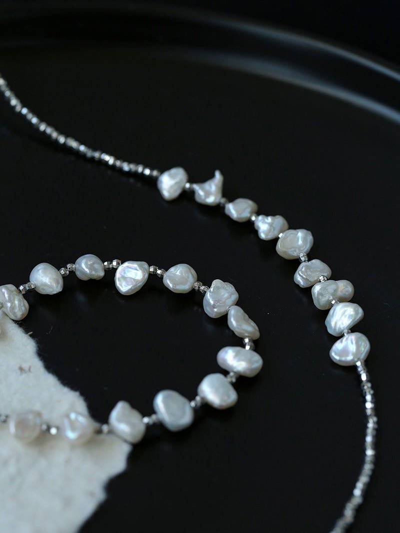 Luxury Shining Passepartout Crushed Baroque Pearl Necklace - floysun