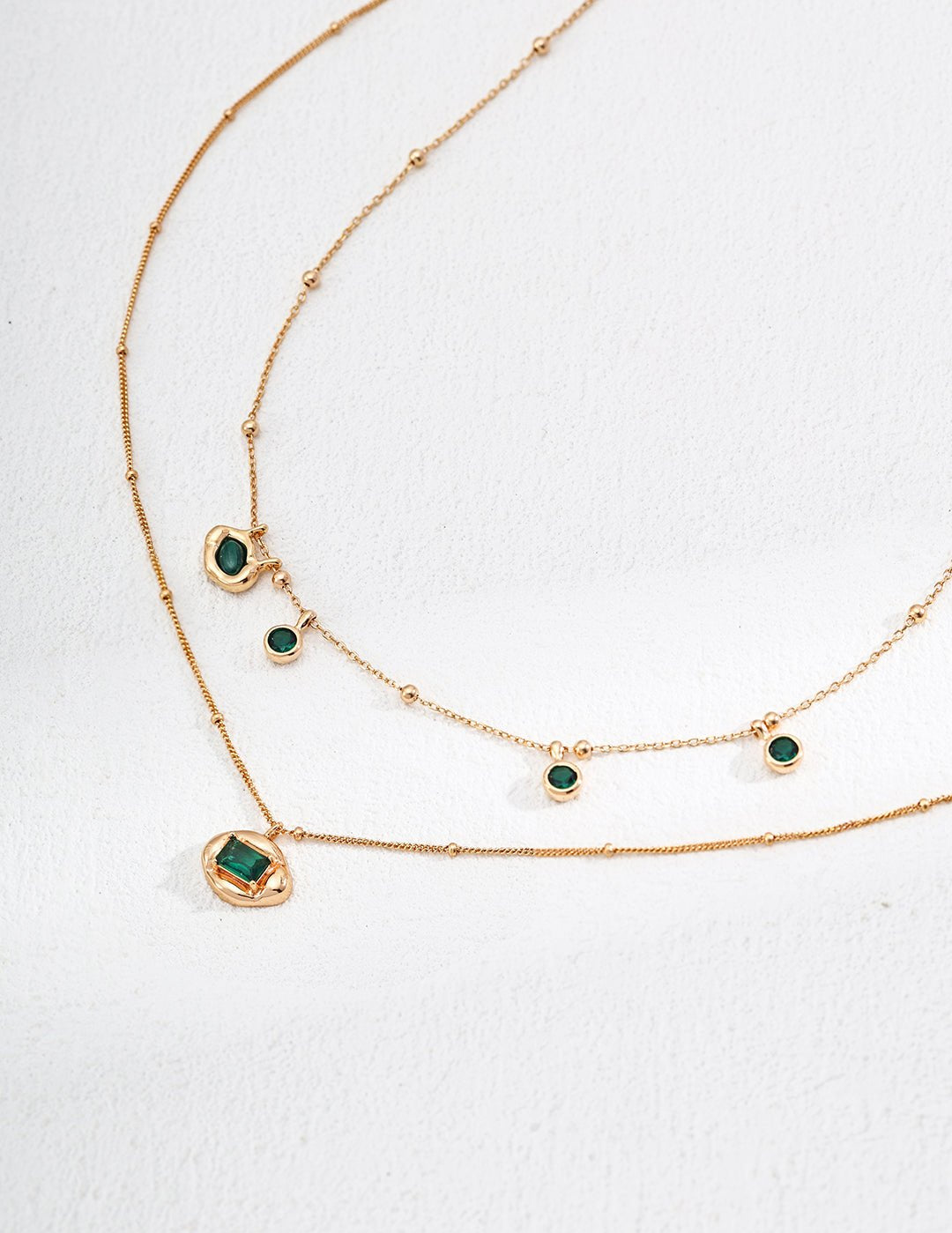 Malachite Radiance Zircon Chain Necklace - floysun