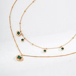 Malachite Radiance Zircon Chain Necklace - floysun