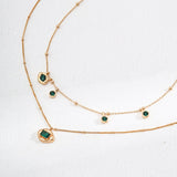 Malachite Radiance Zircon Chain Necklace - floysun