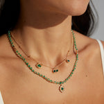 Malachite Radiance Zircon Chain Necklace - floysun