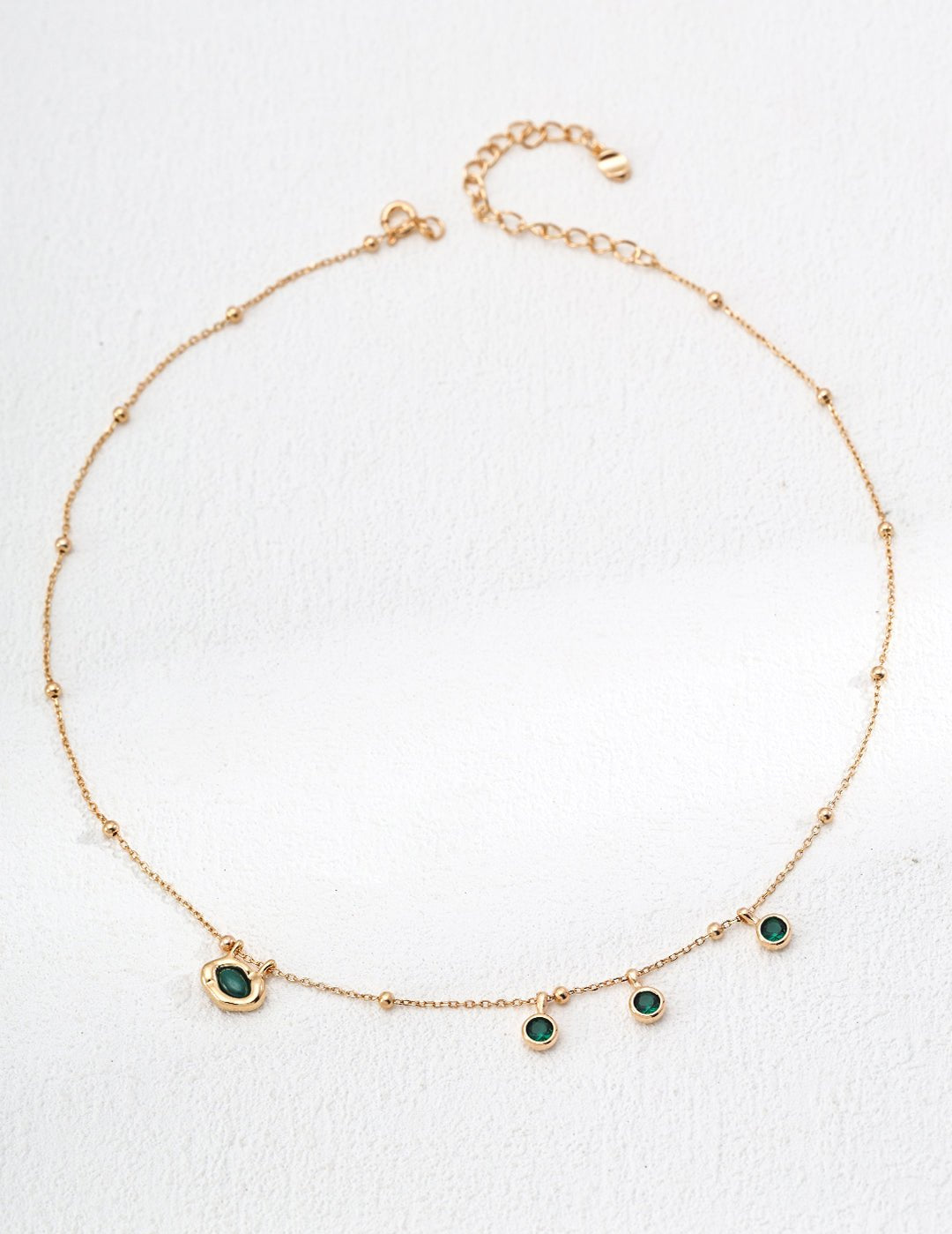 Malachite Radiance Zircon Chain Necklace - floysun