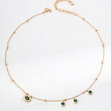 Malachite Radiance Zircon Chain Necklace - floysun