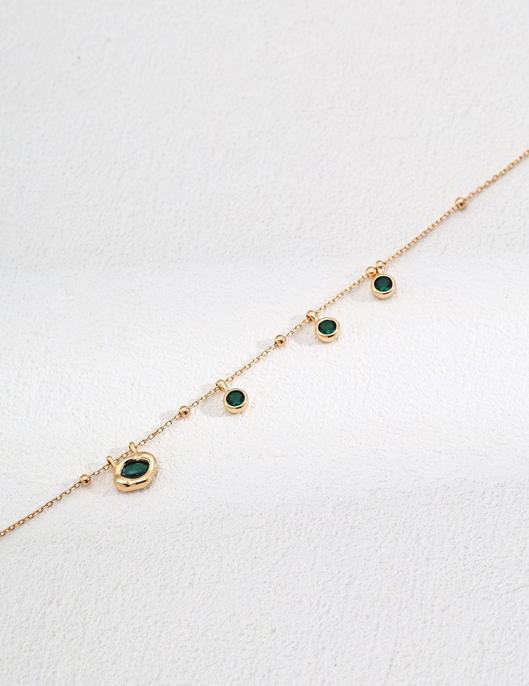 Malachite Radiance Zircon Chain Necklace - floysun