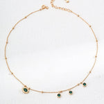 Malachite Radiance Zircon Chain Necklace - floysun