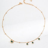 Malachite Radiance Zircon Chain Necklace - floysun