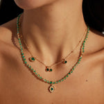 Malachite Radiance Zircon Chain Necklace - floysun