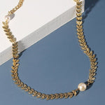 Maple Leaf Pearl Chian Necklace - floysun