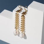 Maple Leaf Pearl Drop Earrings - floysun