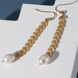 Maple Leaf Pearl Drop Earrings - floysun