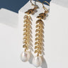 Maple Leaf Pearl Drop Earrings - floysun