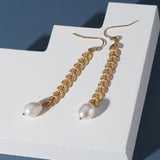 Maple Leaf Pearl Drop Earrings - floysun