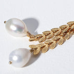 Maple Leaf Pearl Drop Earrings - floysun