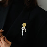 Matte Embossed Bee Badge Brooch - floysun