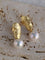 Matte Gold Gilded Baroque Pearl Relief Earrings - floysun