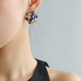 Medieval Leaf Design Acrylic Gem Earrings - floysun