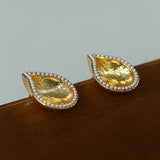 Medieval Vintage Water Drop Pearl Stud Earrings - floysun