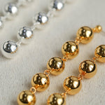 Metal Ball Beaded Spliced Pearl Drop Long Earrings - floysun