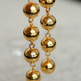 Metal Ball Beaded Spliced Pearl Drop Long Earrings - floysun