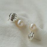 Metal Shell Pearl Drop Earrings - floysun