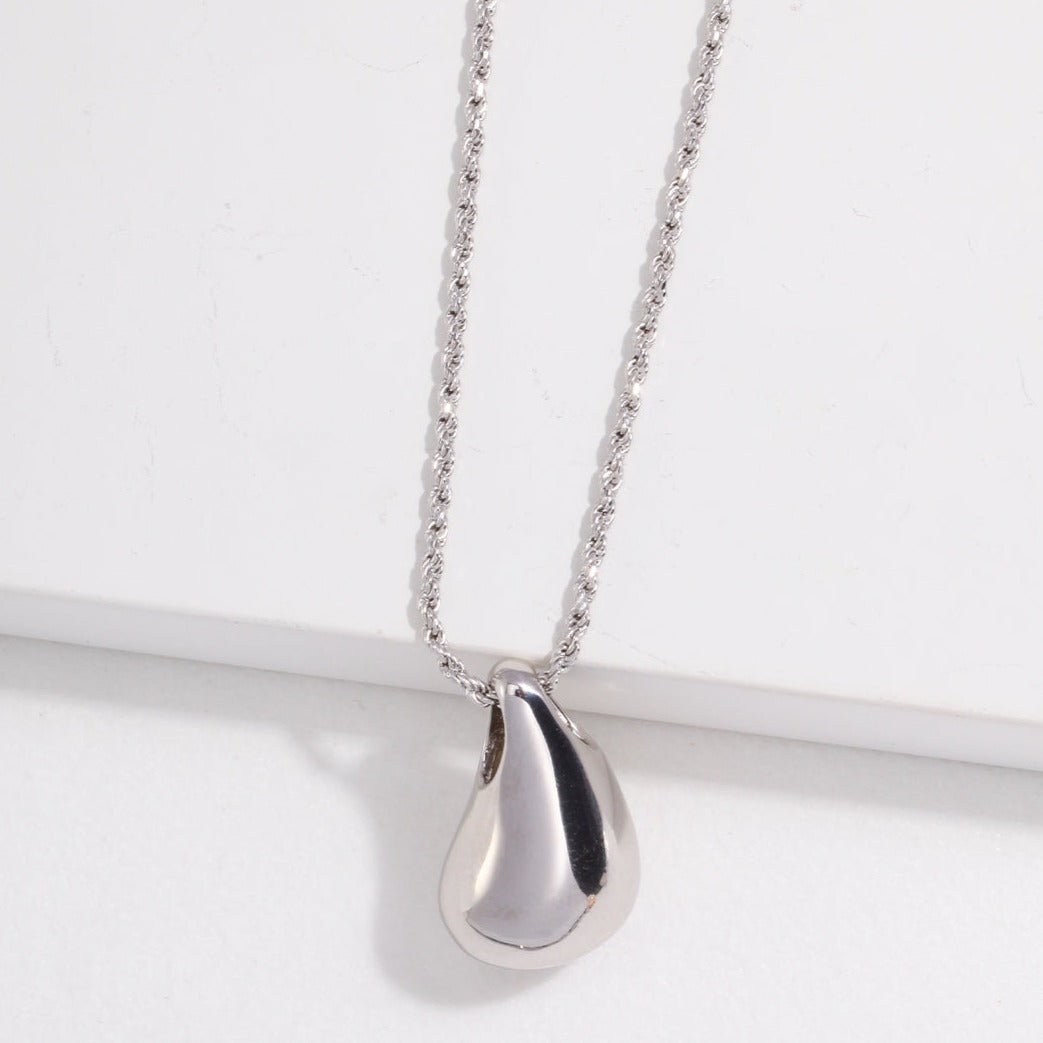 Metal Simple Water Drop Pendant Necklace - floysun