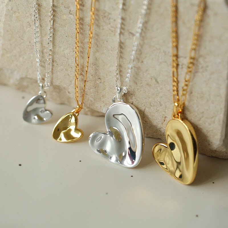 Metal Style Versatile Heart Pendant Necklace - floysun