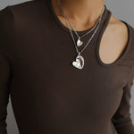 Metal Style Versatile Heart Pendant Necklace - floysun